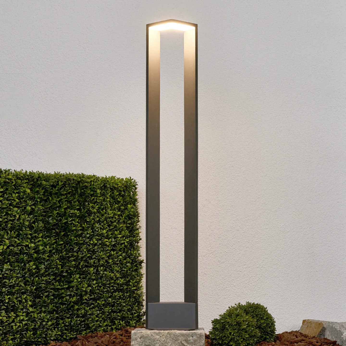 Jeny Außen Gartenleuchte Graphite/White - Lucande - Terrasse - Modern - Metall - Einflammig