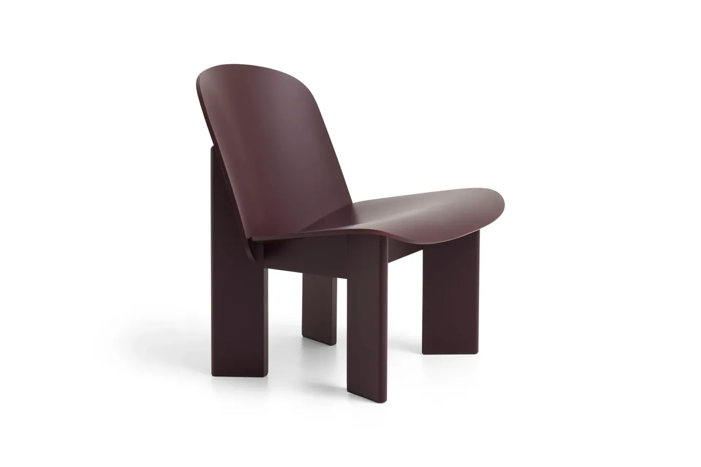 HAY Chisel lounge chair Dark bordeaux lackad bok
