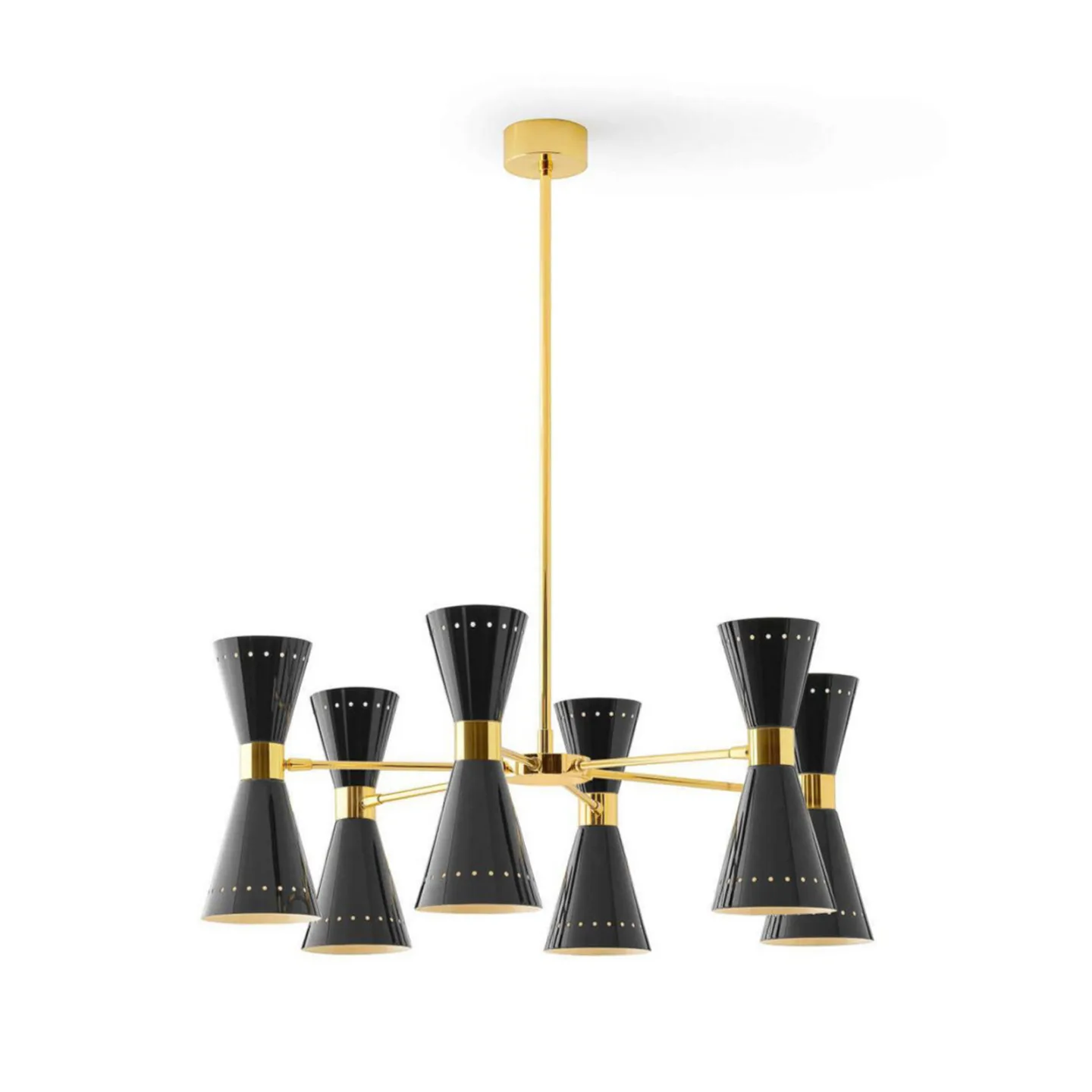 Megafono Pendellampe, schwarz, 80 cm, 12-flg. - Stilnovo - Wohnzimmer - Design - Metall - Mehrflammig