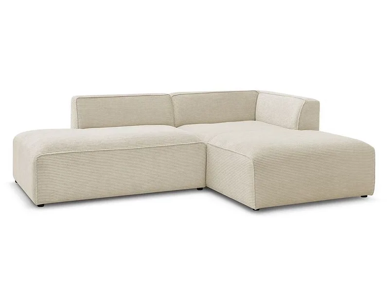 Ecksofa BOBOCHIC MEGEVE Cord-Stoff beige
