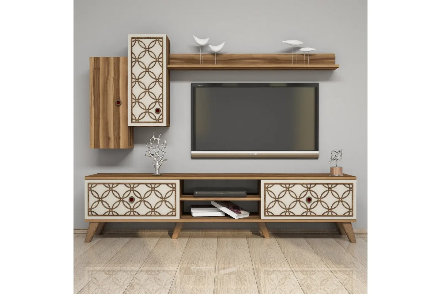 Hovdane TV-Möbelset 180 cm - Brun/Mönstrad