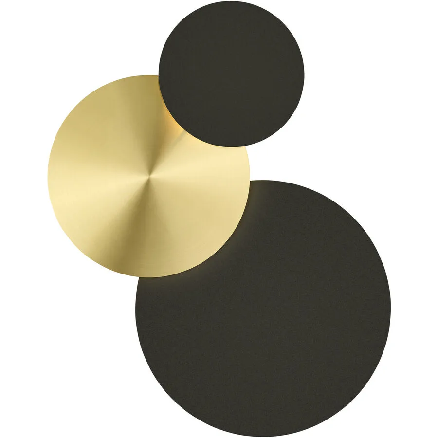 Deckenlampe Tilda Gold/Schwarz Eisen 51 cm 7.5 cm - Farbe: Schwarz/Gold - LED - Lichtfarbe: Extra warmweiss - LED Energiesparlampen