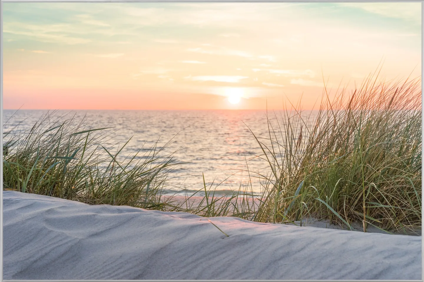 image LAND Bild mit Rahmen Sonnenuntergang am Strand 1 | Schubiger Möbel