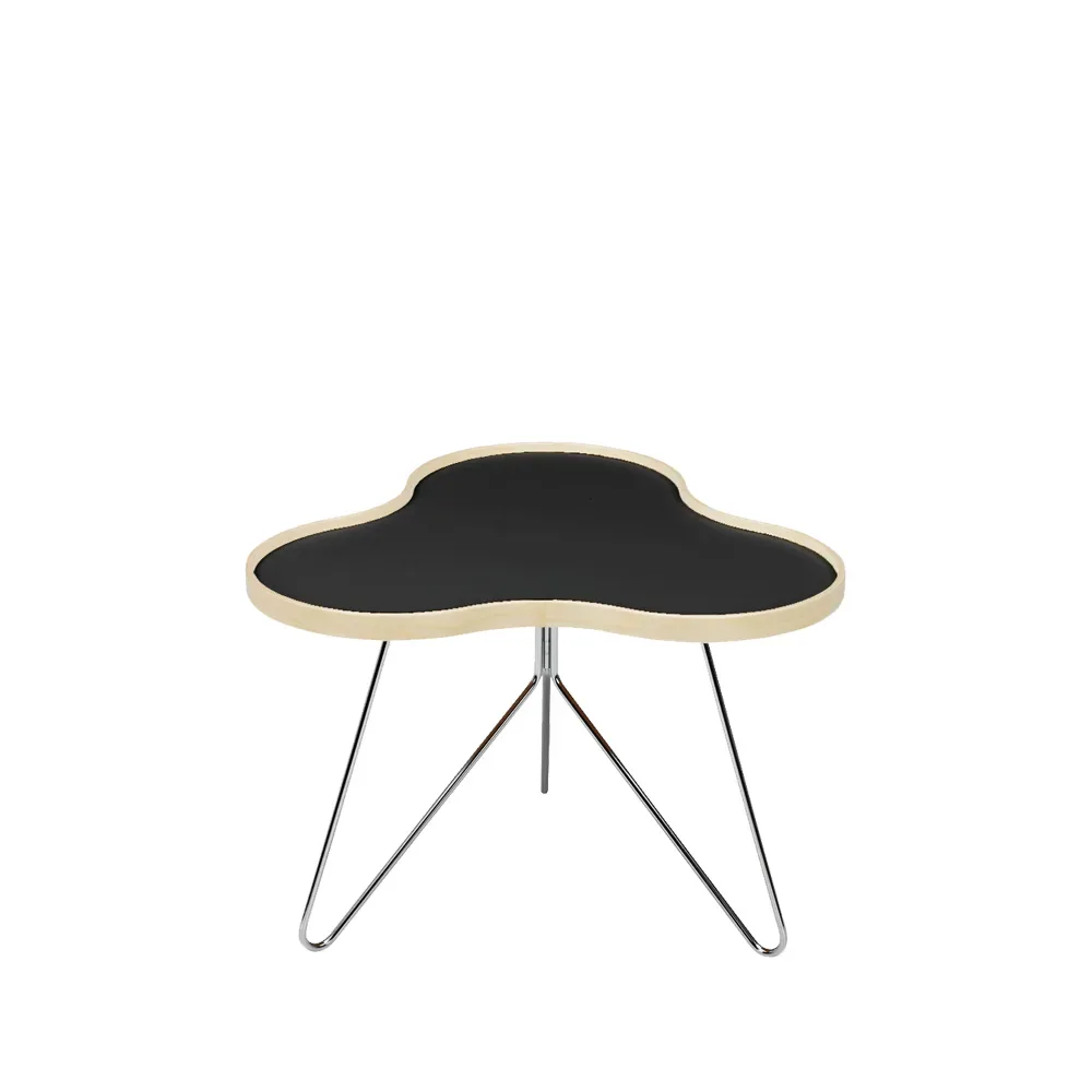 Swedese Flower Tisch 62 x 66cm Schwarz, 45cm, Birkenkante, Chromgestell