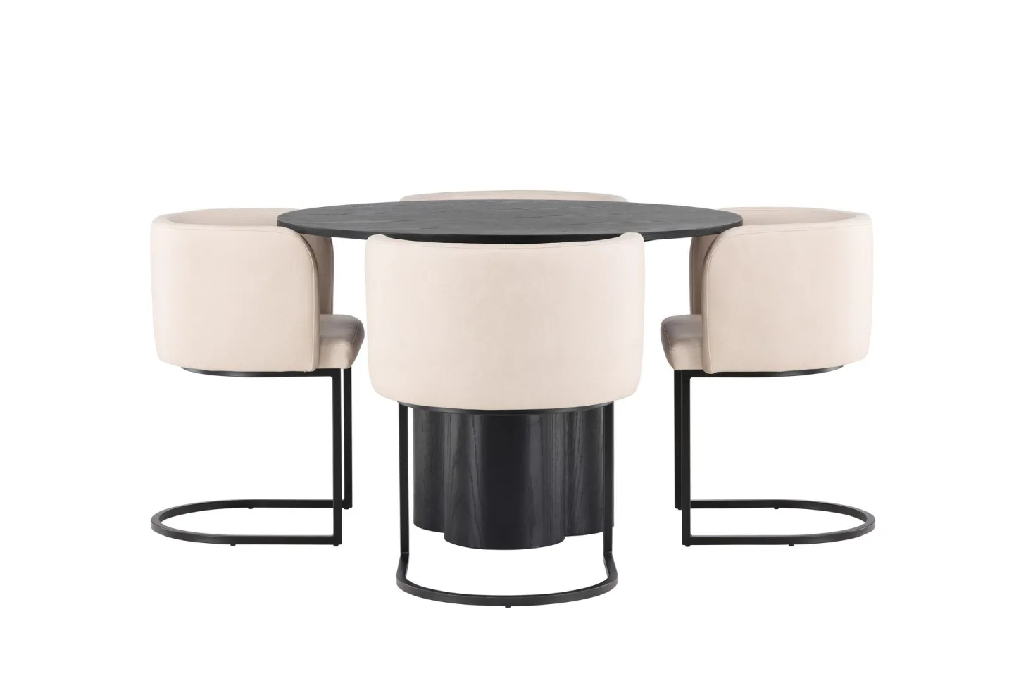 Olivia Matgrupp 110 cm Rund med 4 Simrishman Stolar - Beige