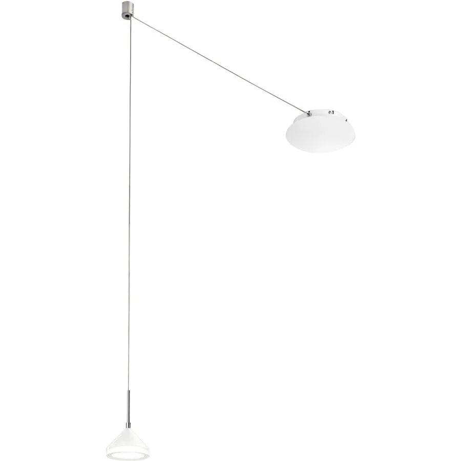 Pendellampe Devin Weiss/Grau Metall 350 cm - Farbe: weiss/chrom - LED - Lichtfarbe: Warmweiss - LED Energiesparlampen