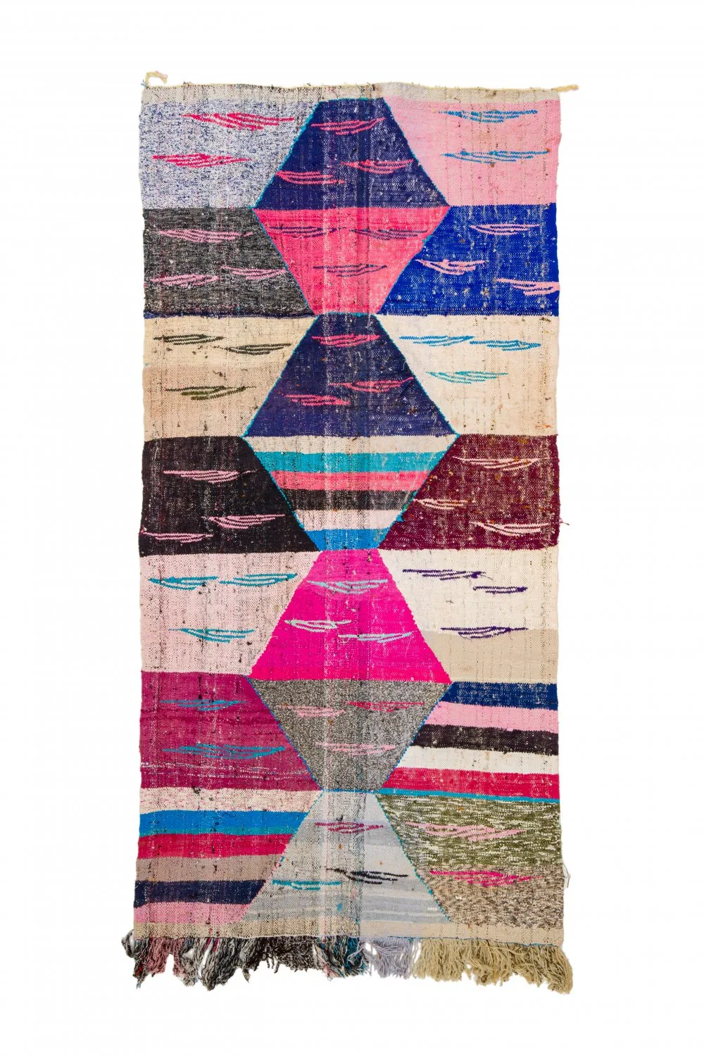 Marokkansk Boucherouite-teppe 125 x 260 cm (Størrelse: 125 x 260 cm)