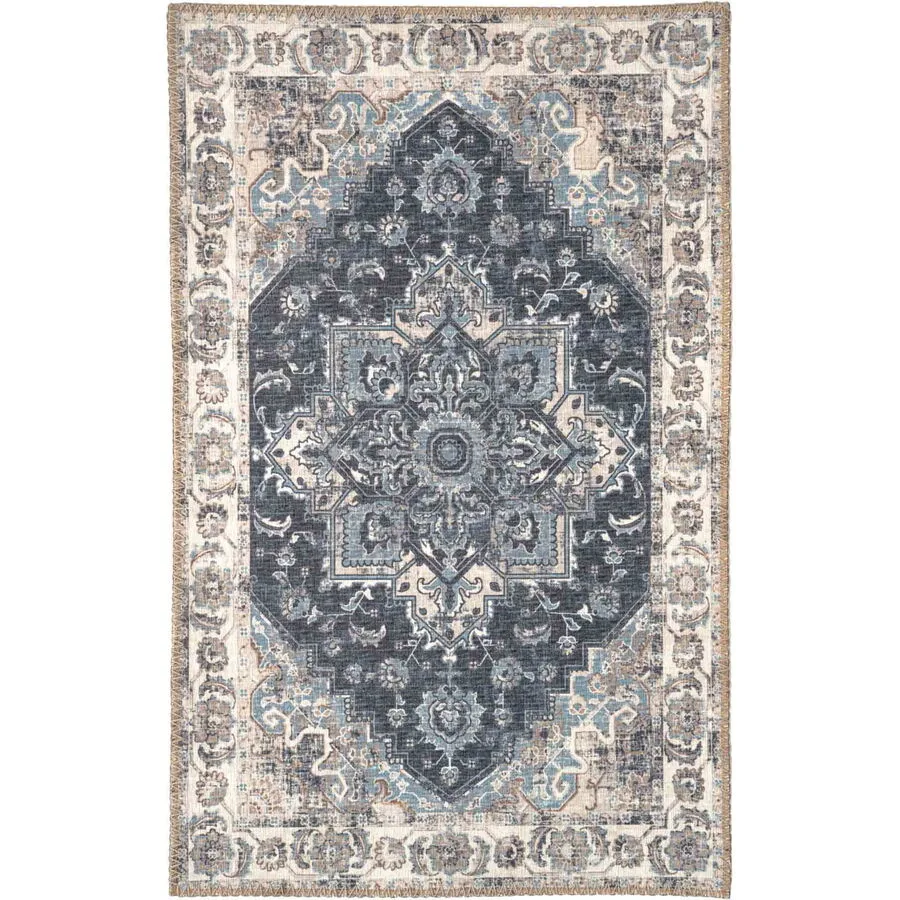 Türvorlage Tivaro blau Polyester 50 x 80 cm