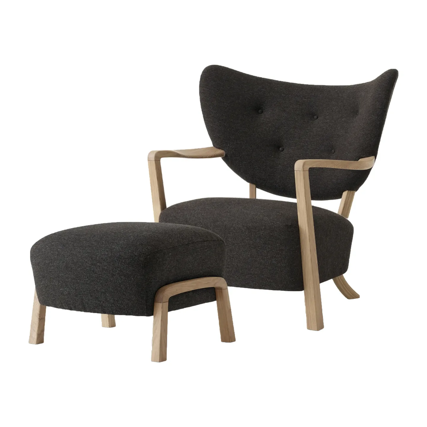 &Tradition Wulff Lounge Chair ATD2 Fauteuil inkl. Fußhocker ATD3 Eiche geölt-Hallingdal 376