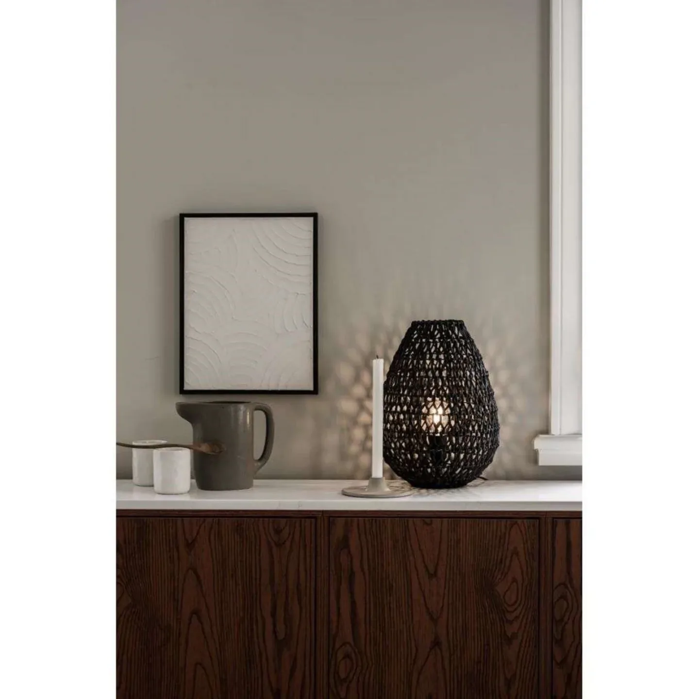 Buster Tischleuchte Black - Watt & Veke - Wohnzimmer - Skandinavisch - Papier / Karton - Einflammig