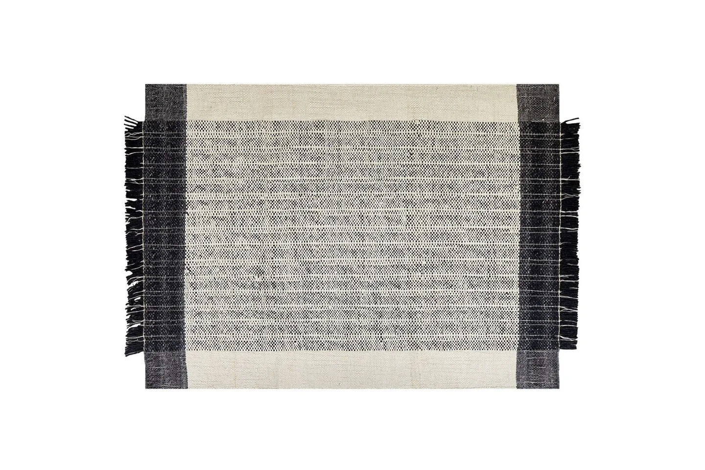 Ketenli Ullmatta 160x230 cm - Svart/Vit