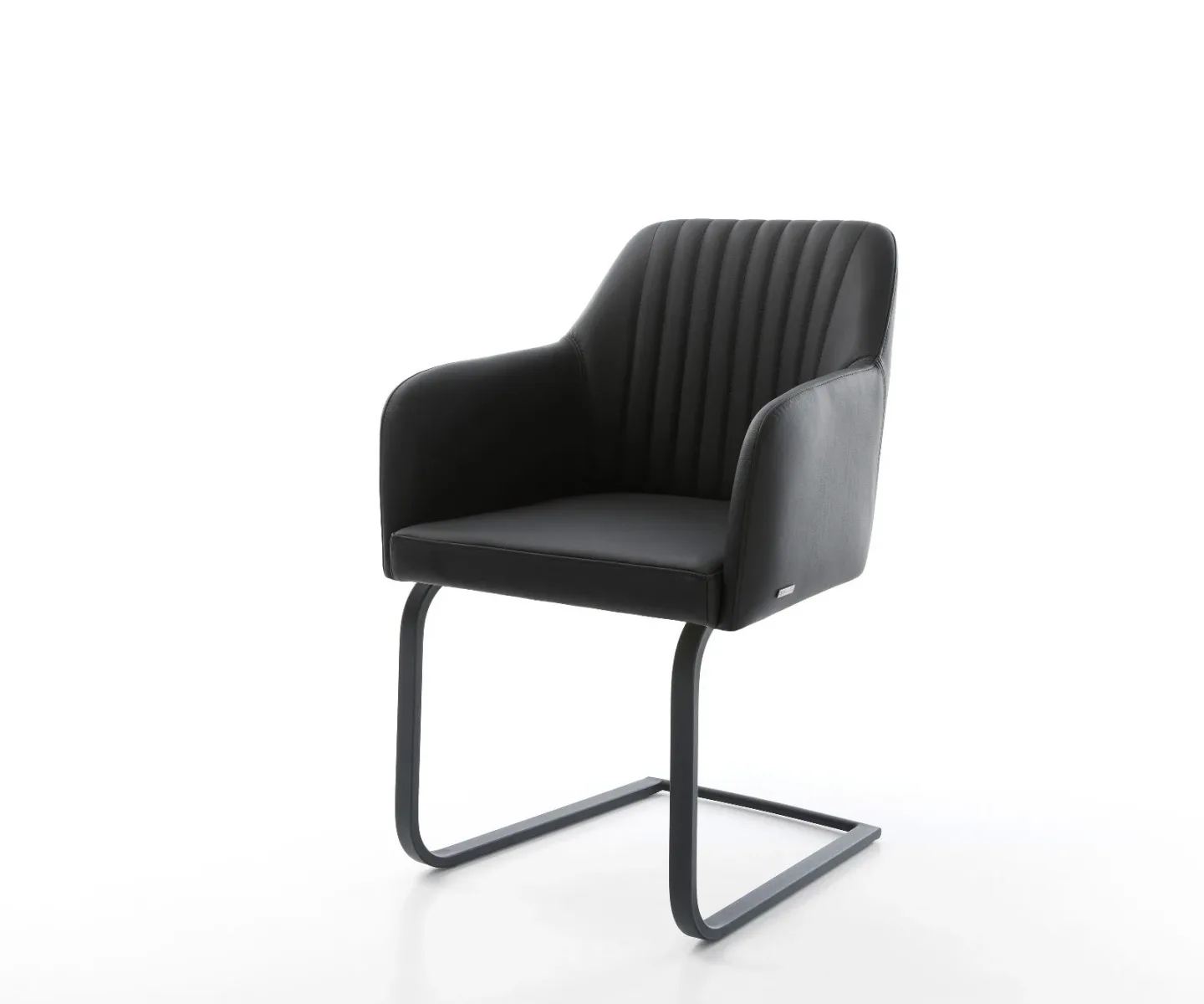 Freischwinger Greg-Flex Echt-Leder Schwarz Freischwinger flach Schwarz Taschenfederkern