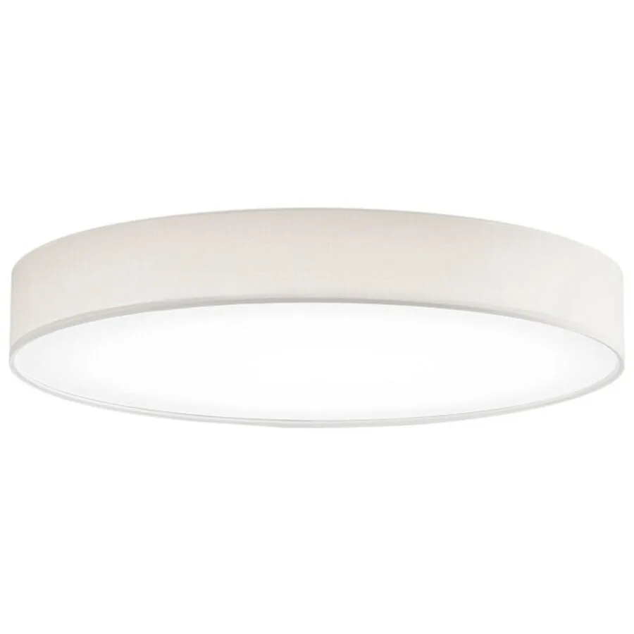 Deckenlampe Noad Beige Metall/Stoff 60 cm 10 cm - Farbe: CREME - LED - Lichtfarbe: Warmweiss - Material: Metall/ Stoff - Deckenlampe- LED