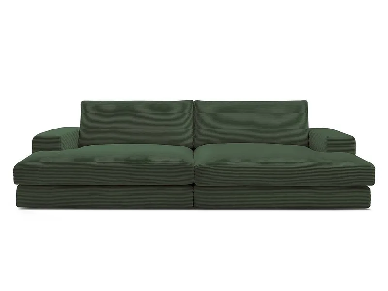 Sofa BOBOCHIC LEONARD Cord-Stoff dunkelgrün