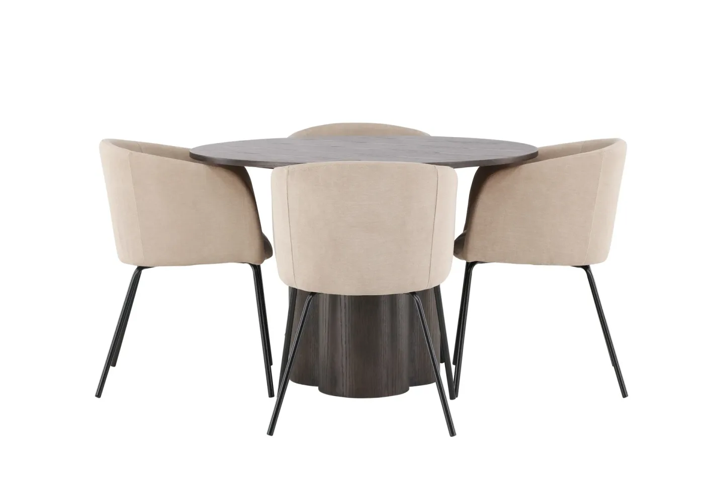 Olivia Matgrupp 110 cm Rund med 4 Berit stolar - Beige