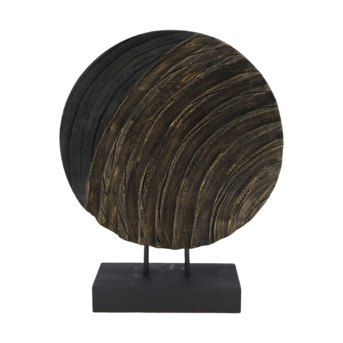 Decofinder Figur Holz, Schwarz Gold H: 38 cm | Schubiger Möbel