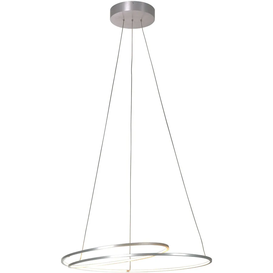 Bopp Pendellampe At Silber Aluminium 45 cm 140 cm Ausziehbar/Drehbar - Farbe: Aluminium geschliffen - LED - Lichtfarbe: Extra warmweiss - Pendellampe-