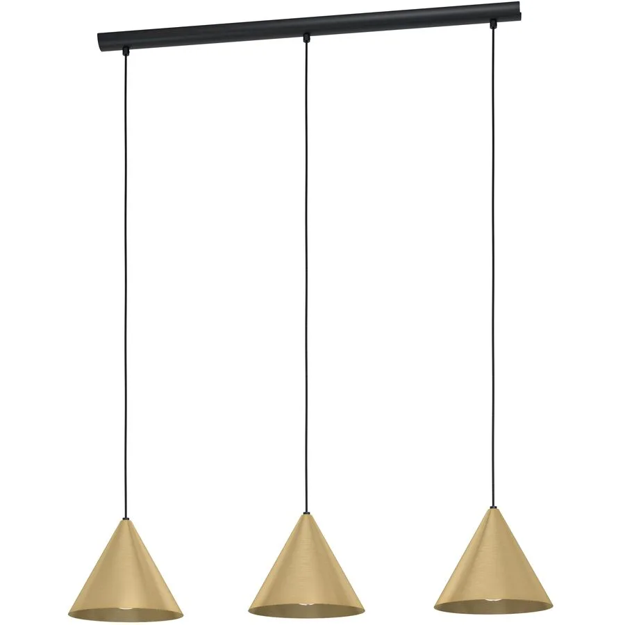 Eglo Pendellampe Narices Schwarz Stahl 22 cm 92 cm - Farbe: Schwarz/Messing