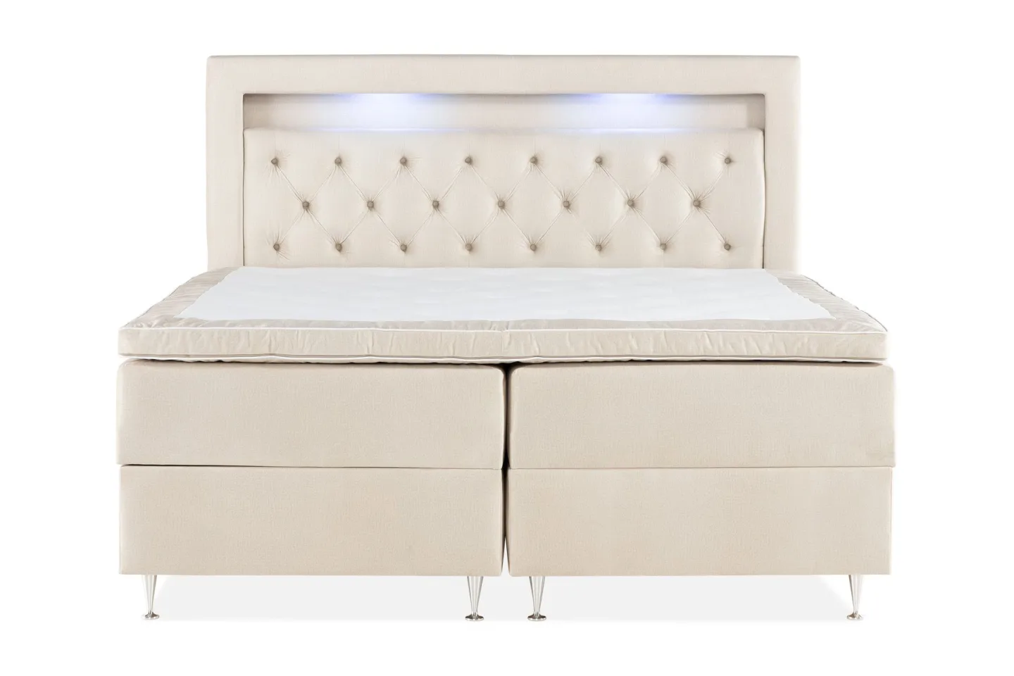 Alessia Komplett Sängpaket med Förvaring LED-belysning 180x200 cm - Beige