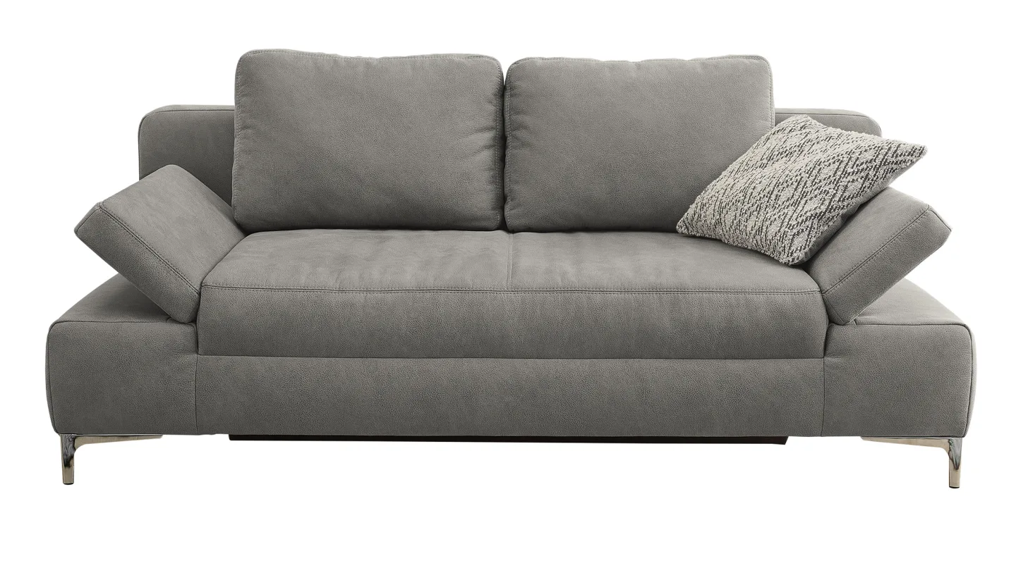 Schlafsofa grau Bettkasten ausziehbar 200 cm Federkern - JANO