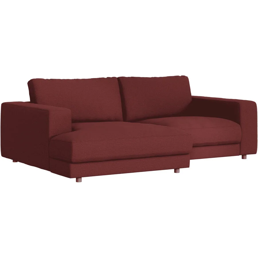 Ecksofa Ava Links Bezug: 100% Polyester burgunder B 240 T 170 cm - Möbel Konfigurator: Traummöbel individuell zusammenstellen