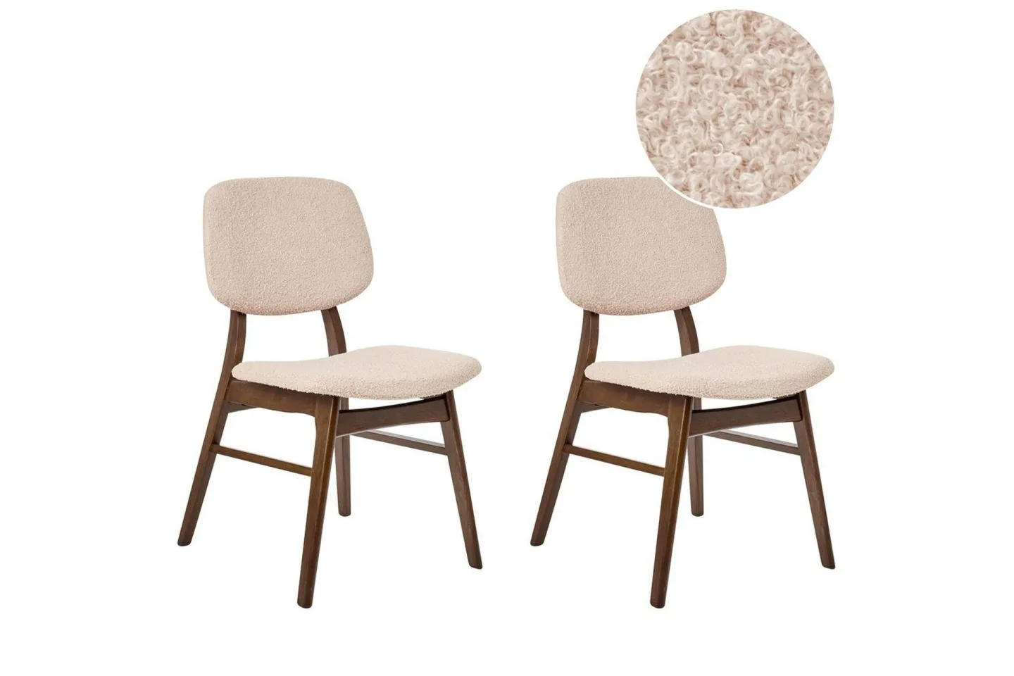 Matsalsstol Ella set om 2 Mörk Trä-Beige - Mörk Trä-Beige