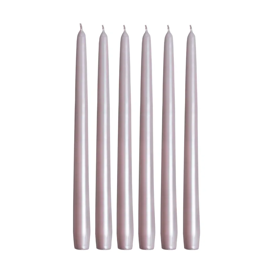 Hilke Collection Herrenhauskerzen 30 cm 6er-Pack Zartrosa Perle