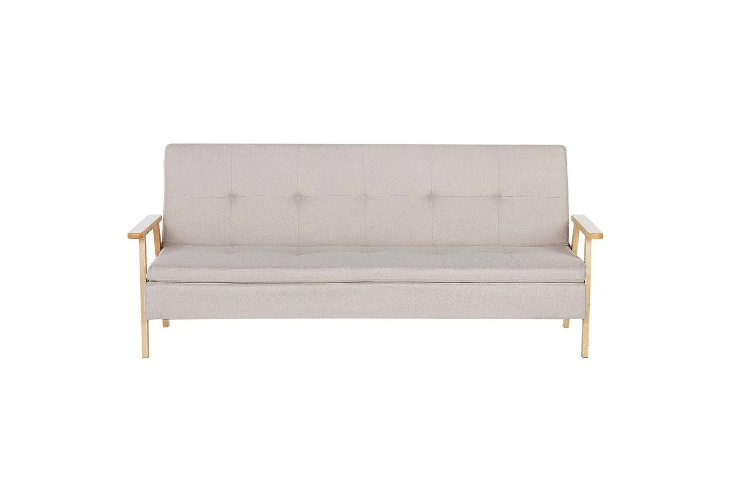 Bäddsoffa Tjorn - Beige, ljust trä, 185x110 cm