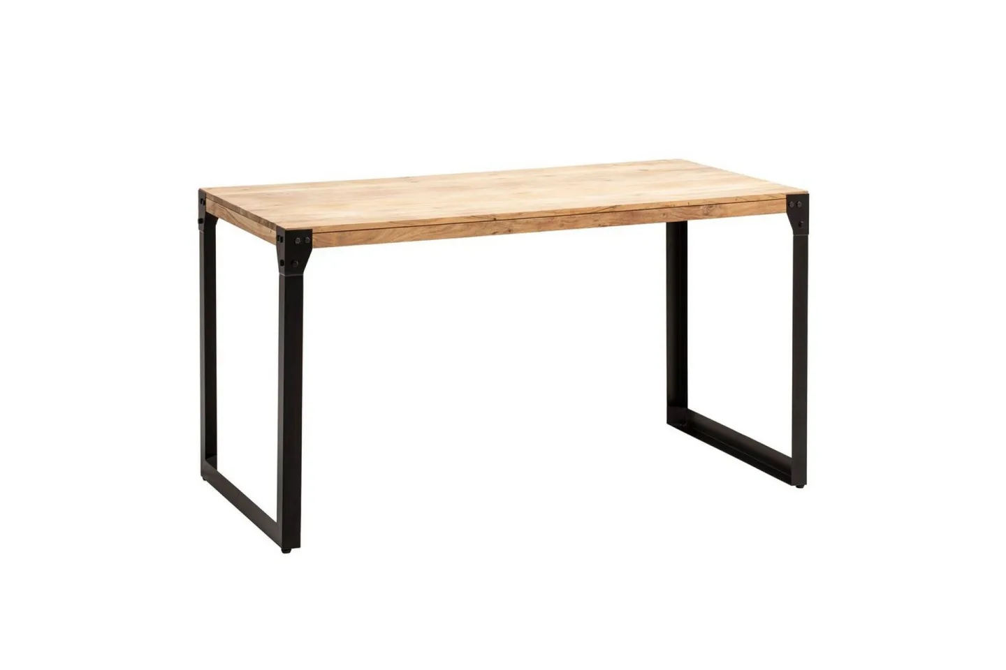 Matbord Wohnling massivt trä med raka metallben, industriell loftstil 120x60 cm - 120x60 cm