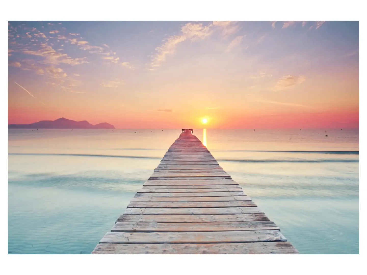 image LAND Digitaldruck auf Acrylglas Steg Bei Sonnenuntergang | Schubiger Möbel