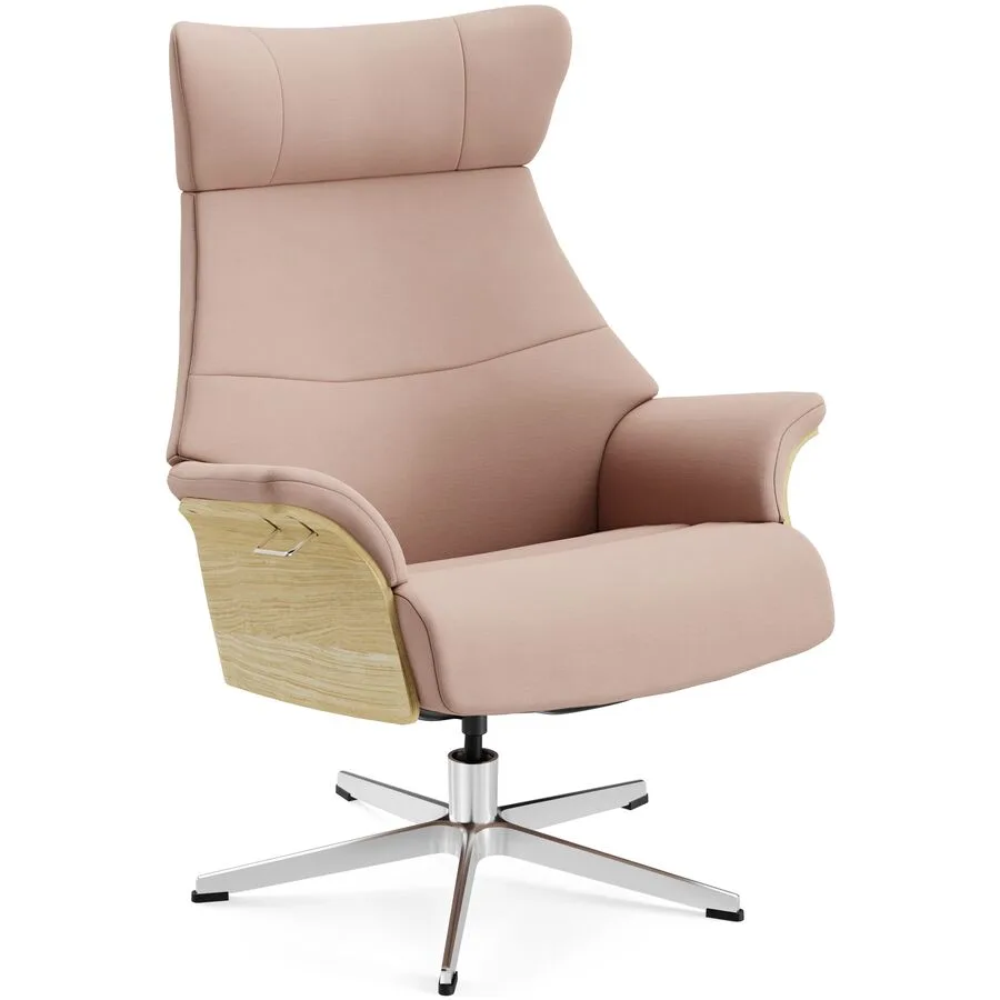 Conform Sessel Airness 13 peach Stoff, Eiche, Aluminium B 81 T 163 H 101 cm - Möbel Konfigurator: Traummöbel individuell zusammenstellen
