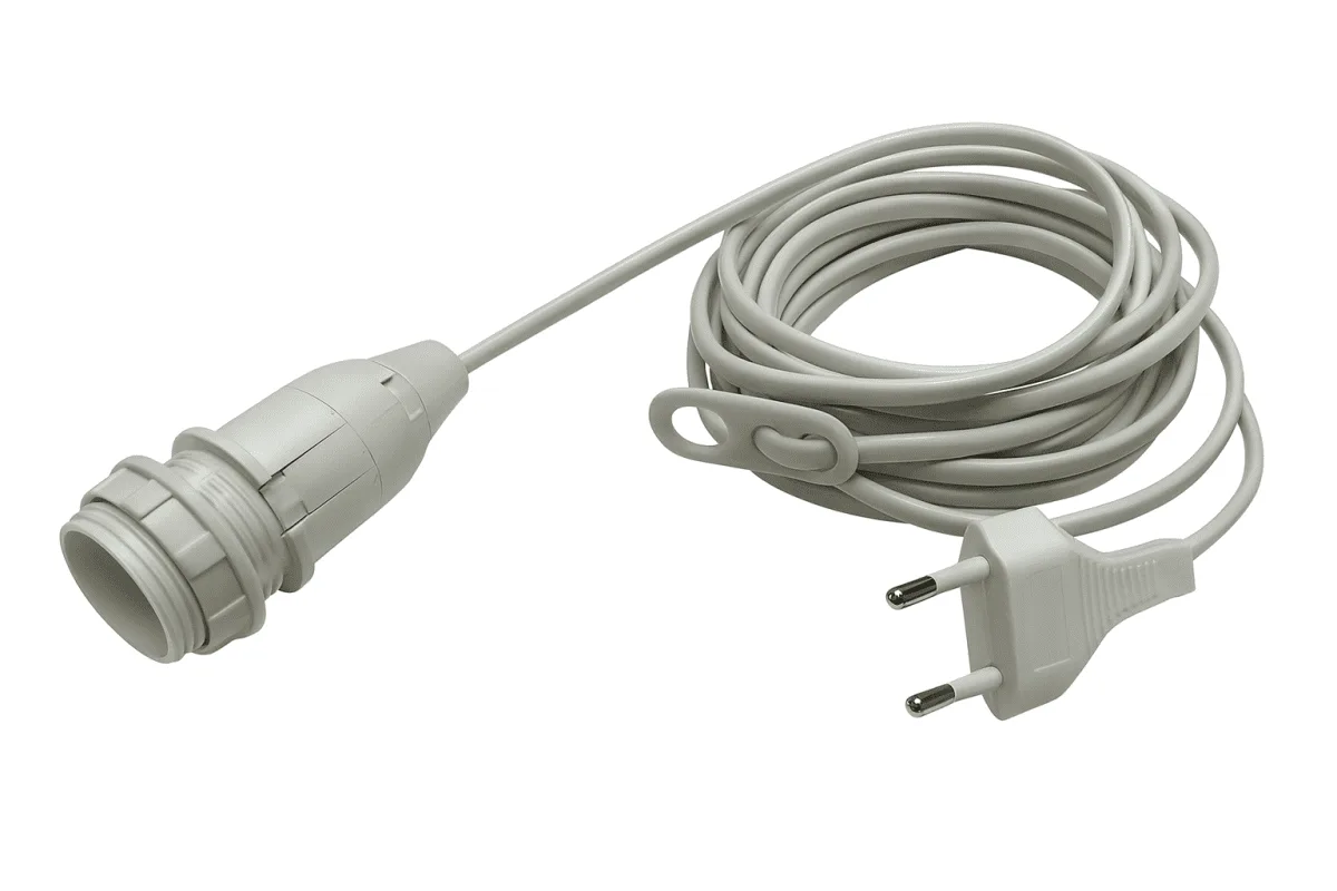 Nordic Lighting - Sladdställ 5m med strömbrytare och väggkontakt - Jultillbehör - Vit