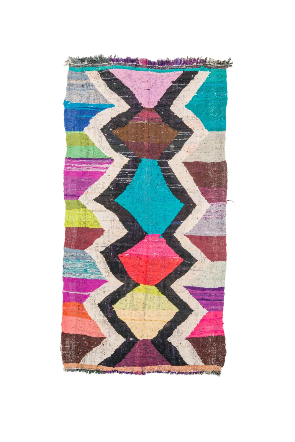 Marokkansk Boucherouite-teppe 135 x 245 cm (Størrelse: 135 x 245 cm)