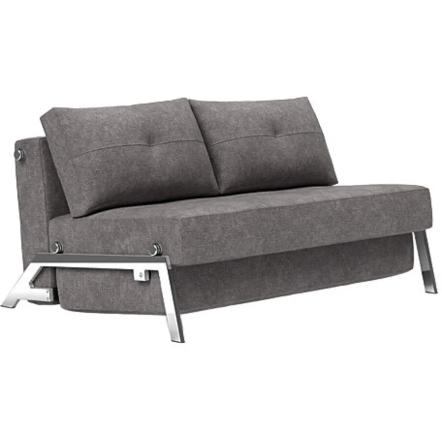 Bettsofa Kube Grau Stoff 145 cm 103 cm Ausklappbar
