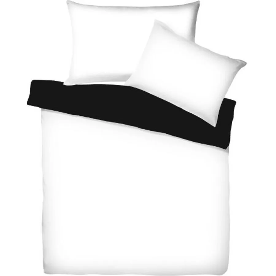 Living Home Duvetbezug Uni Doubleface weiss/schwarz Einfarbig Baumwolle 160 x 210 cm