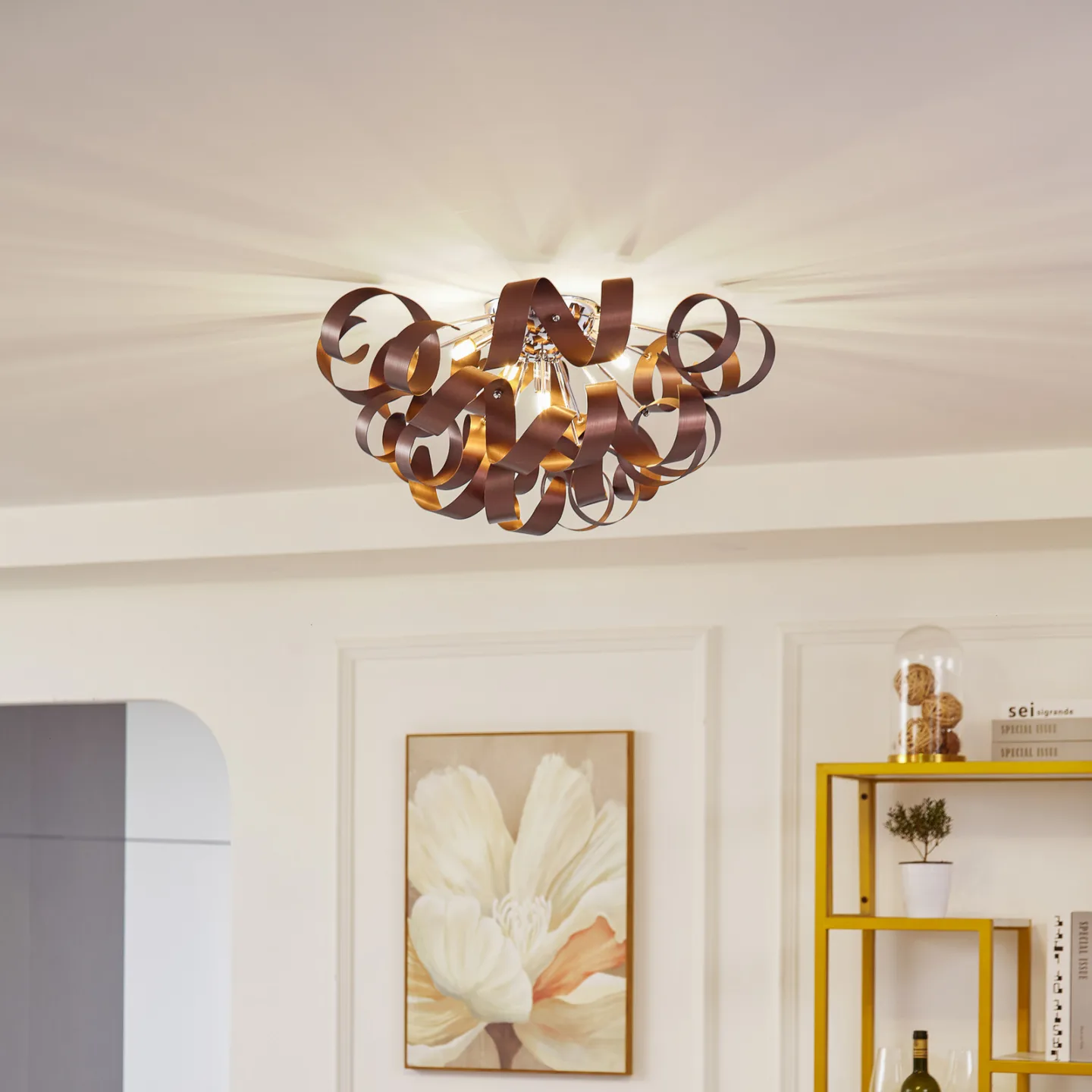 Kaelor Deckenleuchte Ø54 Copper - Lucande - Wohnzimmer - Modern - Aluminium - Mehrflammig