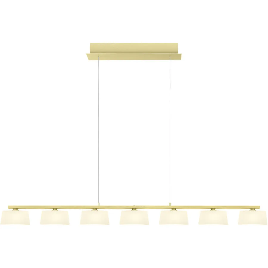 Pendellampe View Beige Aluminium/Eisen 117 cm - Farbe: Champagner - LED - Lichtfarbe: Warmweiss - LED Energiesparlampen