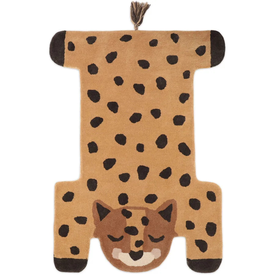 Kinderteppich Jett Braun Wolle 90 cm 125 cm