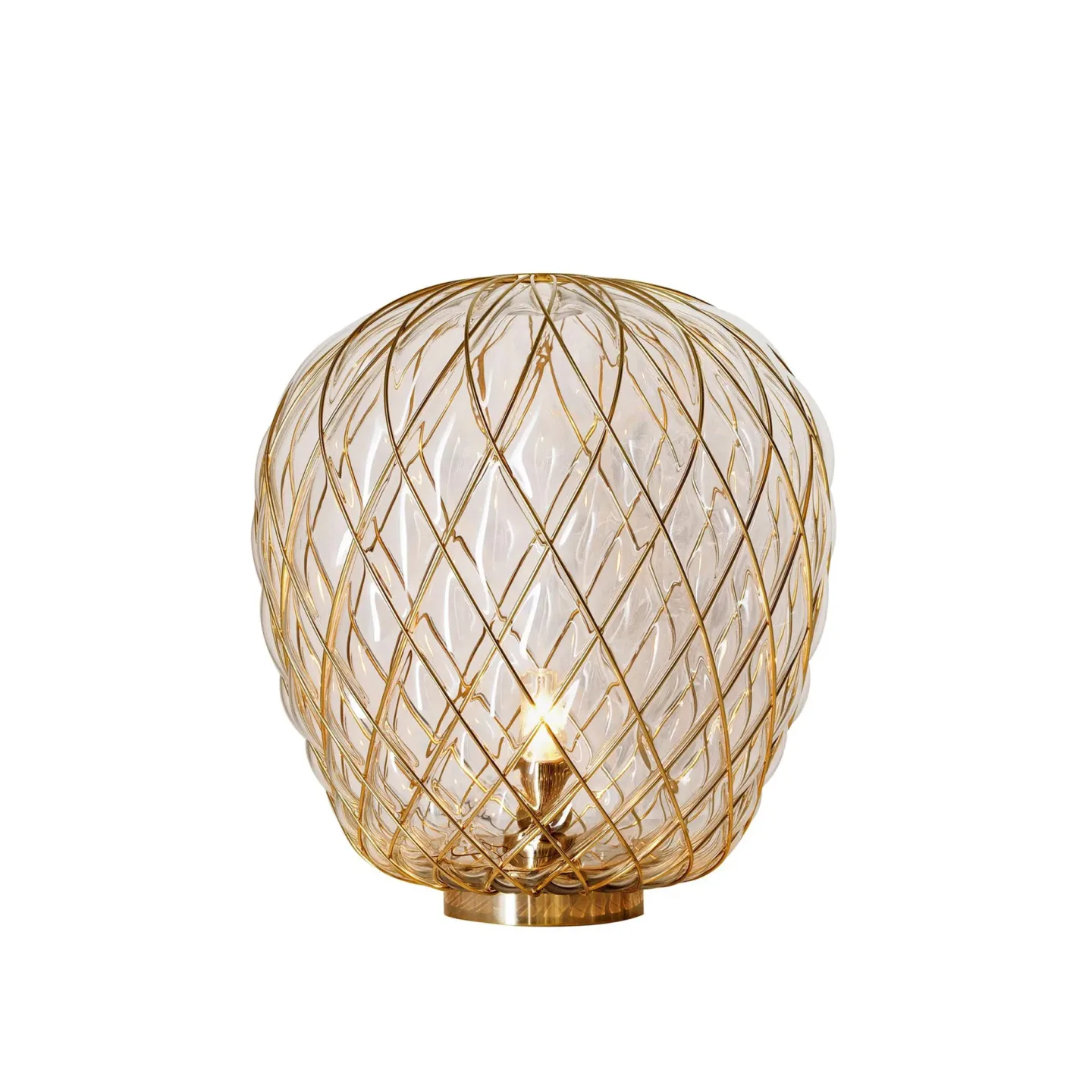 FontanaArte - Pinecone 4340 Table, Gold cage/Transparent - Bordslampor - Paola Navone - Transparent