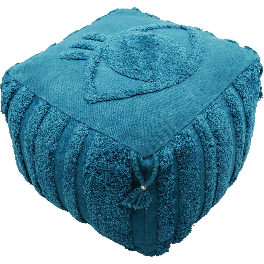 Hocker Cristopher Blue Baumwolle B 40 H 30 cm