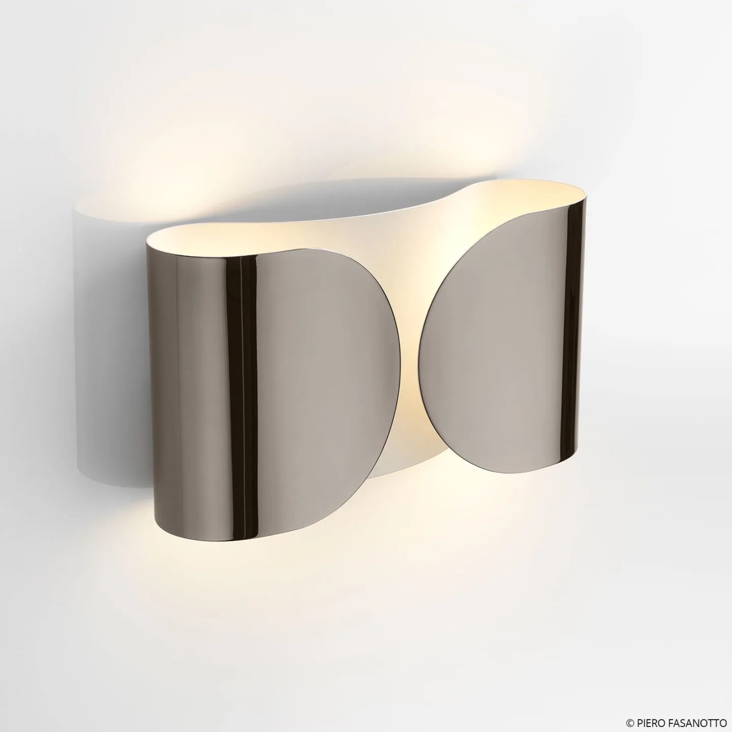 Foglio Wandleuchte Black Nickel - Flos - Wohnzimmer - Design - Metall - Eckig