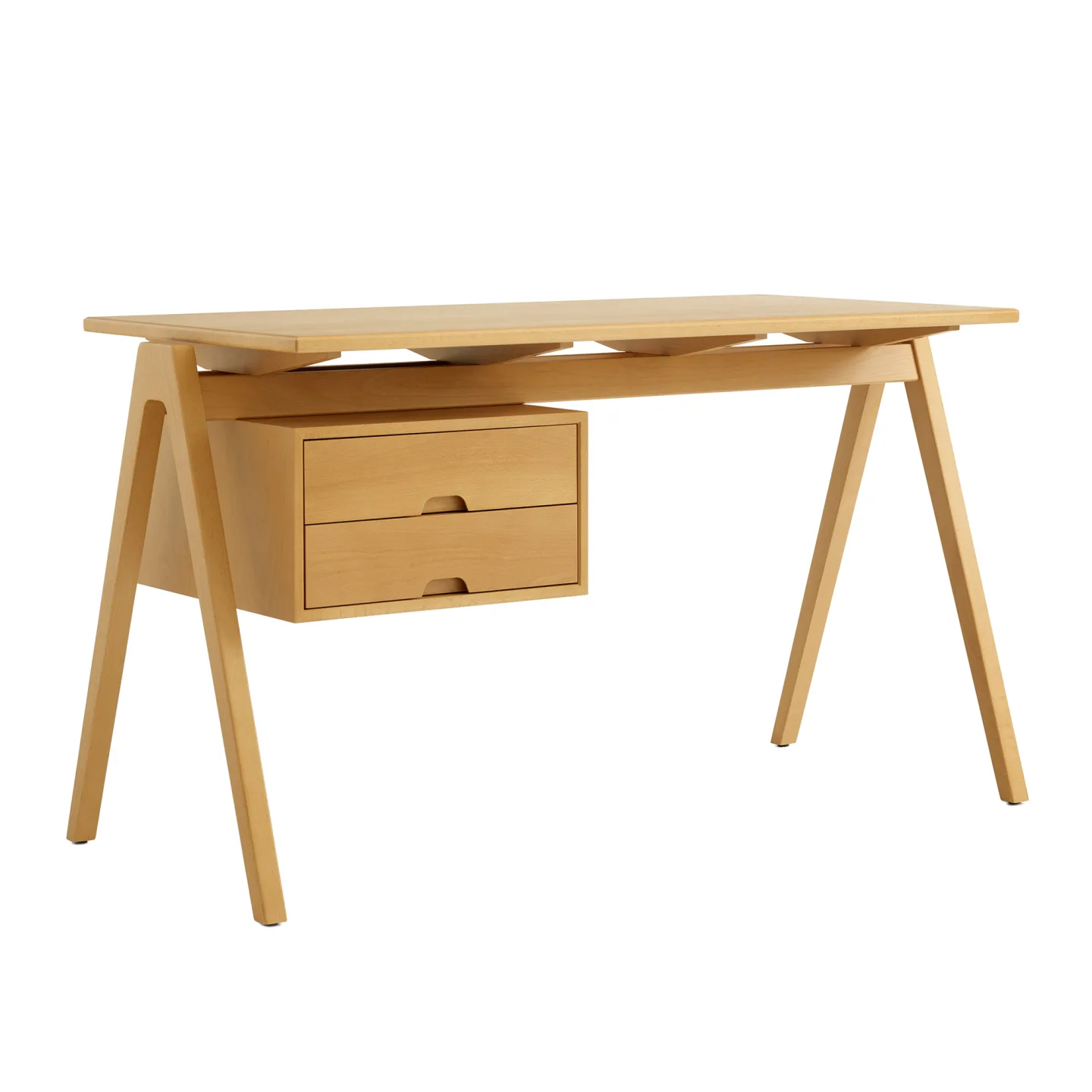 &Tradition - Daystak Desk RD3 W61 H71 cm Honey stained beech frame & tabletop - Skrivbord - Robin Day - Träfärgad - Trä