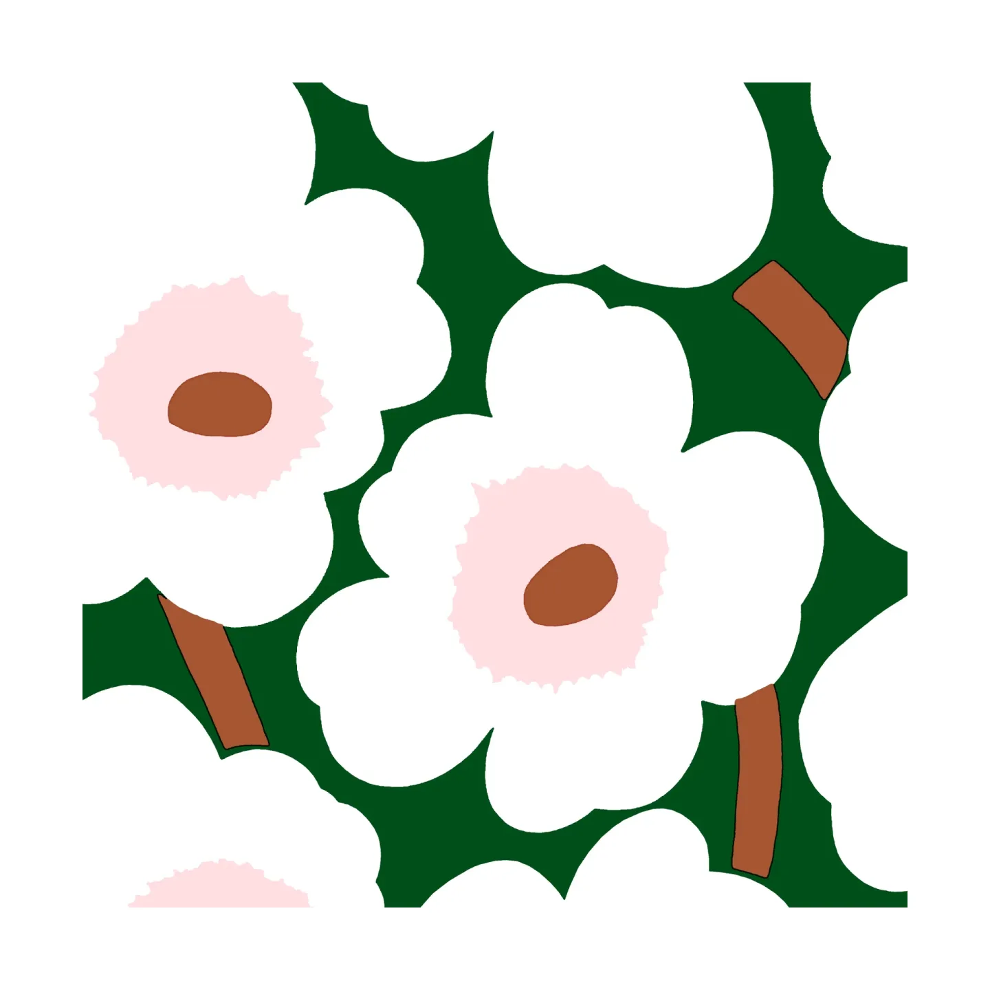 Marimekko Unikko Serviette 33x33cm 20er Pack Dark green
