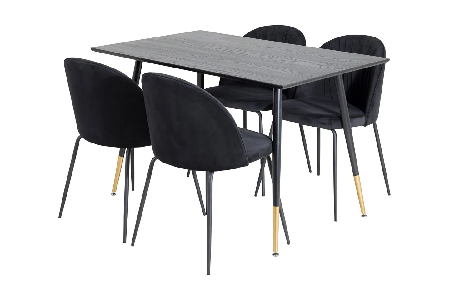Balisa Matgrupp 120 cm inkl 4 Foyos Stolar - Svart