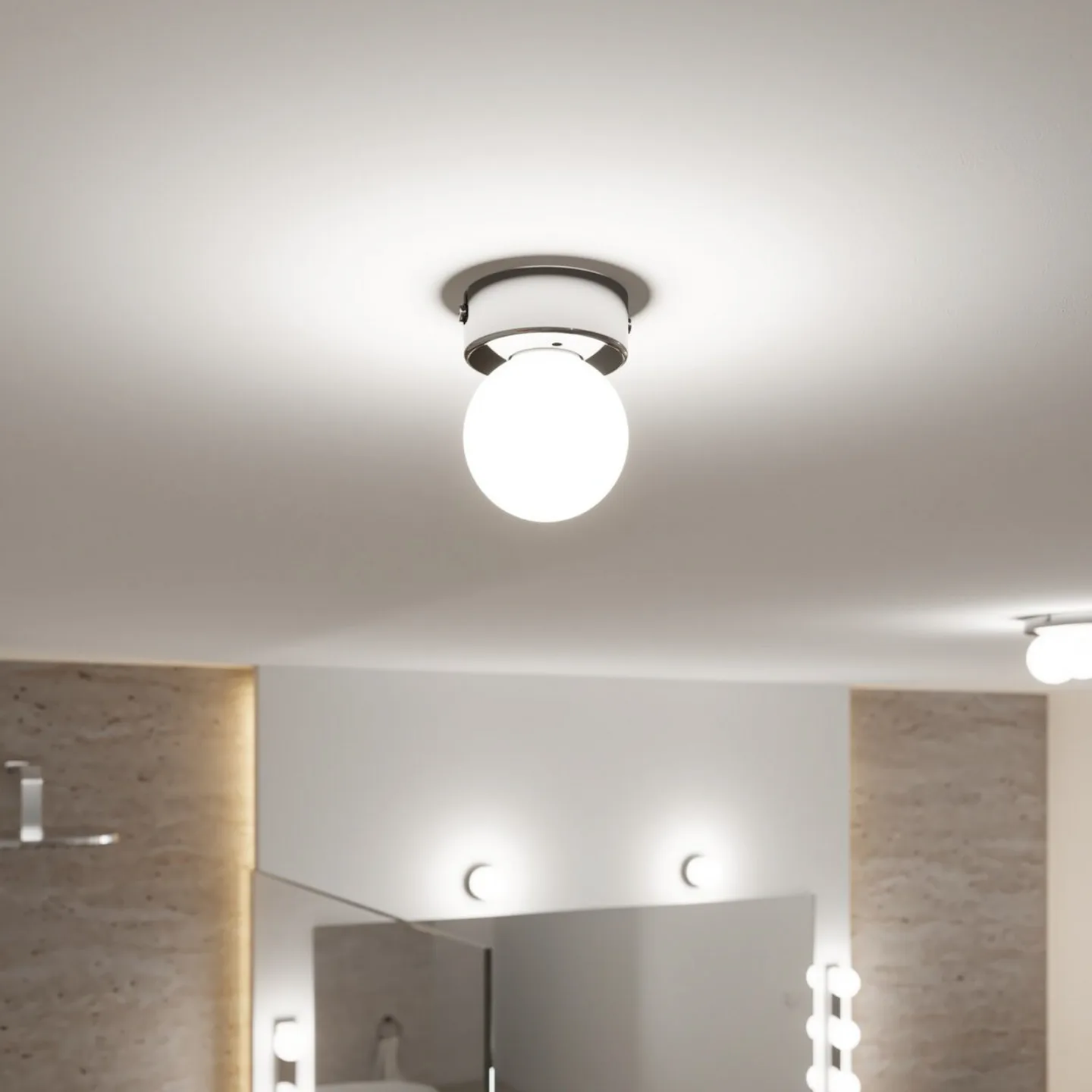Gove Deckenleuchte IP44 Dim. Chrom/Satin - Paulmann - Wohnzimmer - Modern - Glas - Kugel