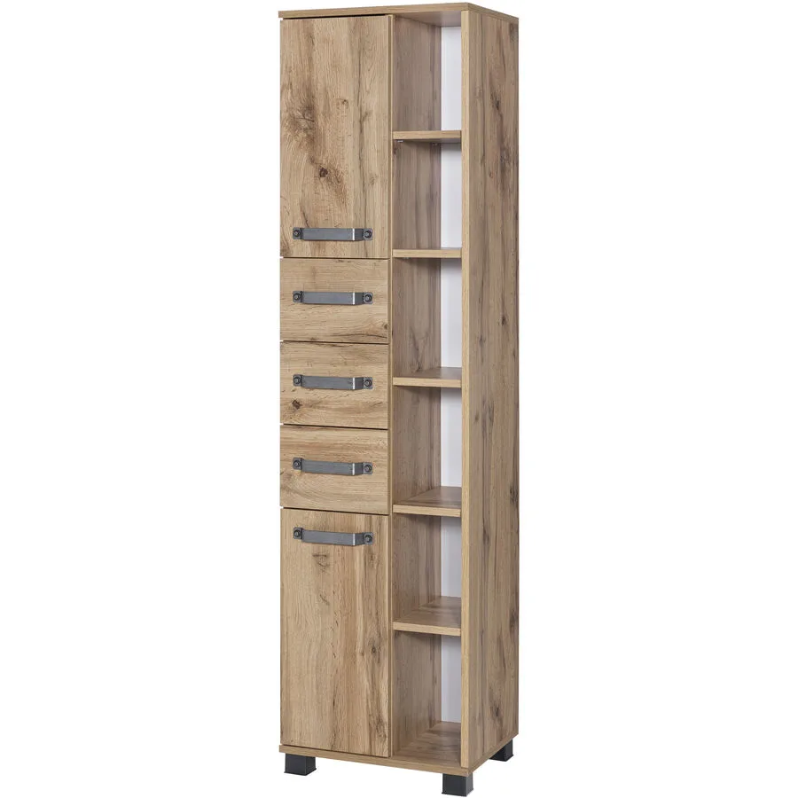 Hochschrank Esja eiche landhaus Holzwerkstoff B 41.9 T 32 cm H 163.7 cm