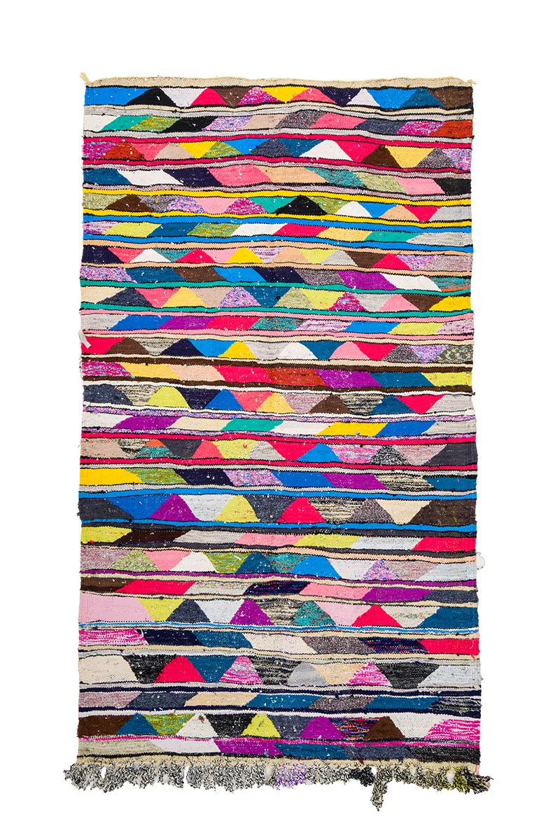 Marokkansk Boucherouite-teppe 130 x 225 cm (Størrelse: 130 x 225 cm)