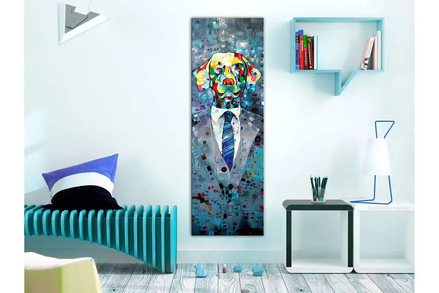 Tavla Dog in a Suit 40x120 -