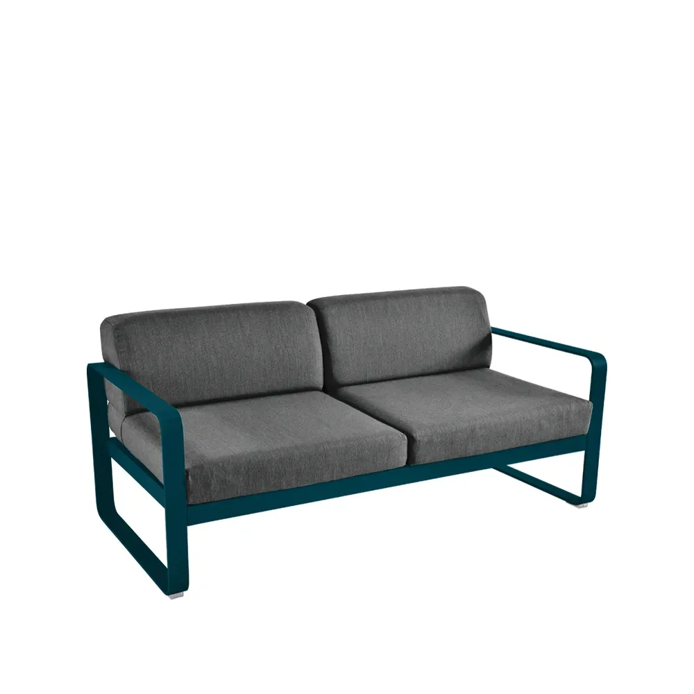 Fermob Bellevie 2-sits soffa Acapulco blue (blå), graphite grey dyna