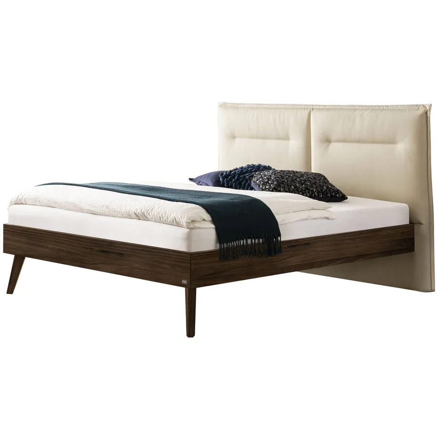 Hasena Bett Sassari Braun Holz 180 x 200 cm - Farbe: nussbaum, cream